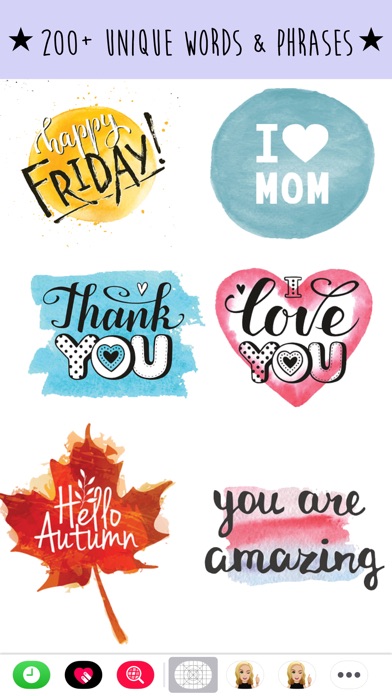 Watercolor Text Emoji Stickers screenshot 2