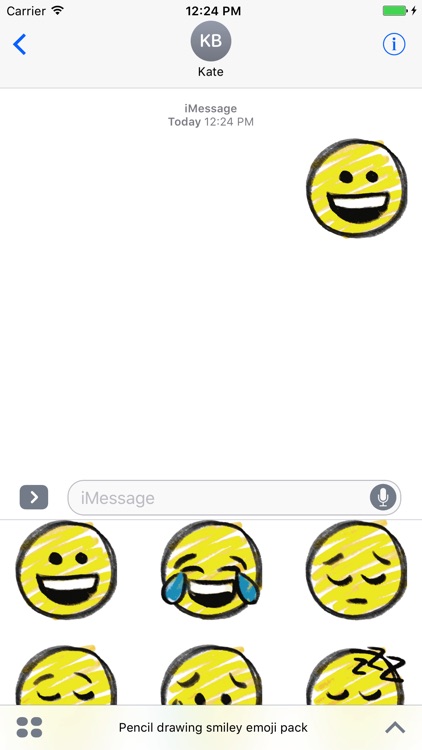 Pencil drawing smiley emoji pack screenshot-3