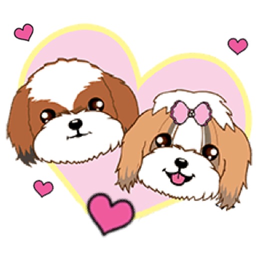 Shih Tzu Dog Couple Sticker