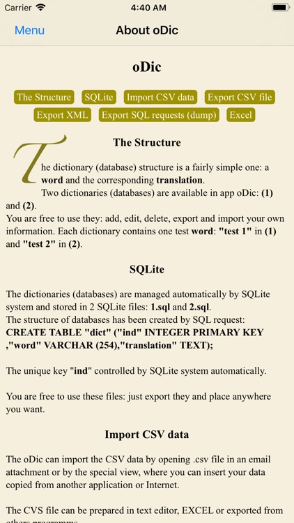 oDic: Create your own database screenshot-6