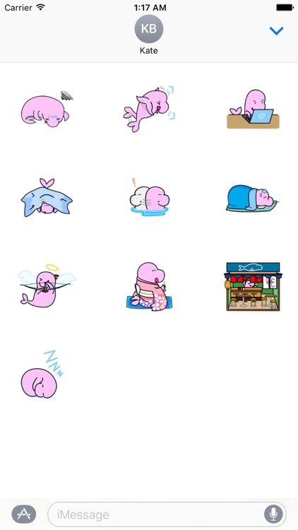 Pink American Manatee Stickers