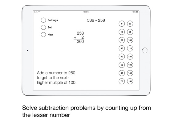 Counting-Up Subtraction Screenshots