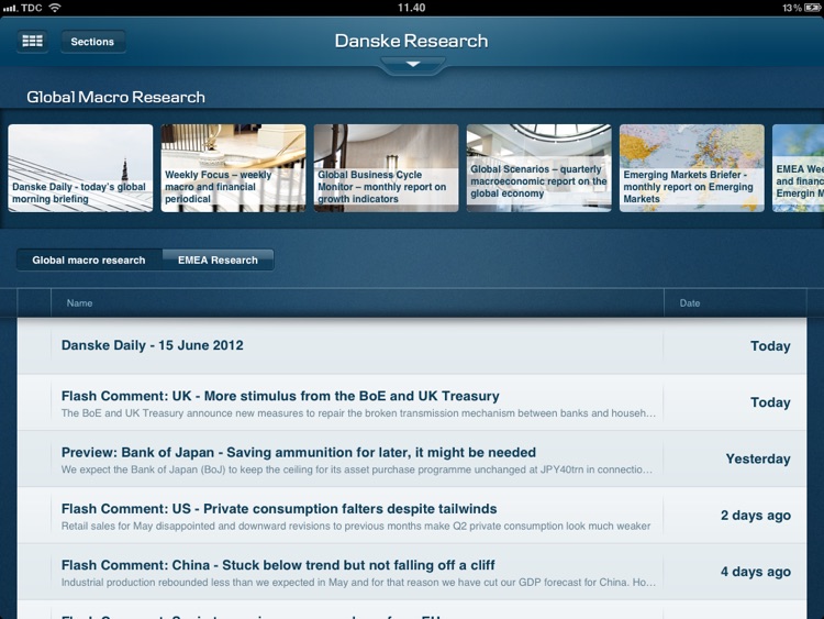 Danske Bank Research for iPad