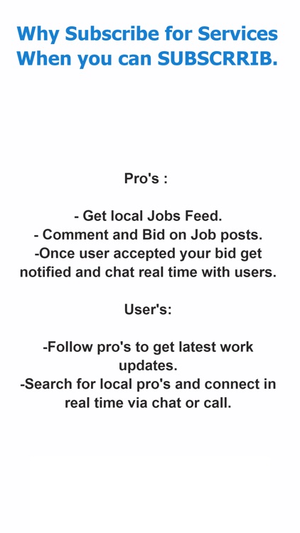 Subscrrib : Find Local Pro's