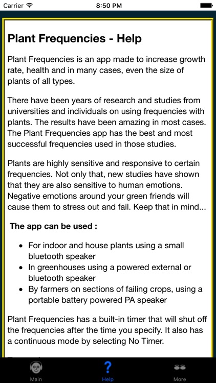 Plant Frequencies