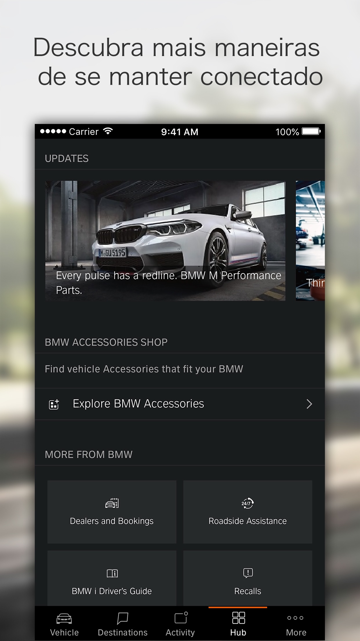 Screenshot do app BMW Connected