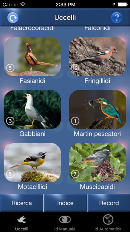 Canzoni d'uccelli, versi di richiamo degli uccelli