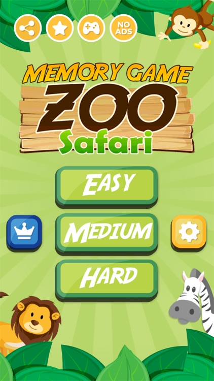 Animals Memory Game-Zoo Safari