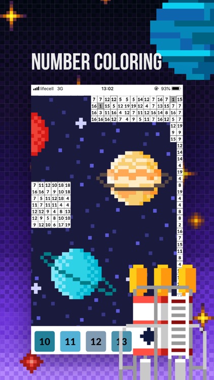 Coloring Book: Space in Pixels