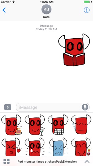 Red monster faces stickers(圖2)-速報App