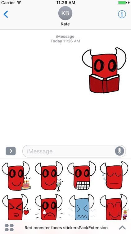 Red monster faces stickers