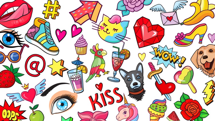 100 Stickers! Girly Love Deco