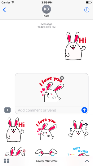 Lovely rabbit emoji(圖1)-速報App