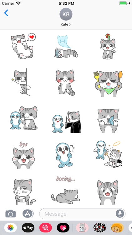 Chibi Kitty Animated Stickers