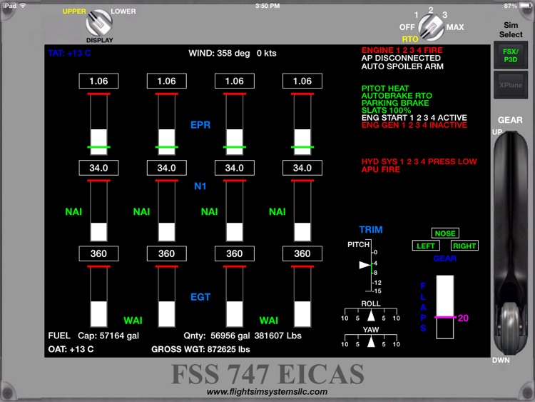 FSS 747 EICAS