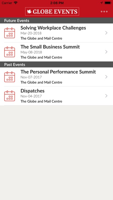 The Globe and Mail Events screenshot 2
