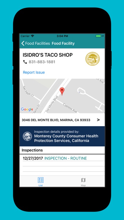 Food Inspection Findings