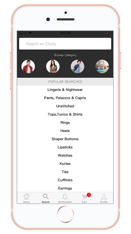 Clicky Online Shopping App