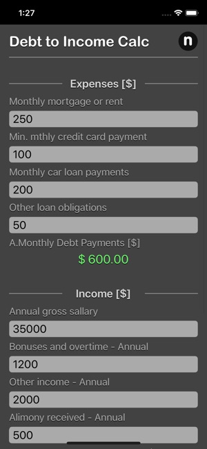 Debt 2 Income Calculator(圖1)-速報App