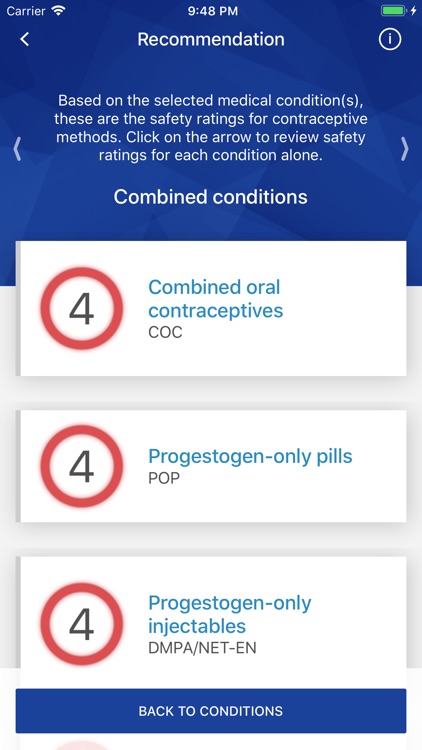 Medical eligibility criteria