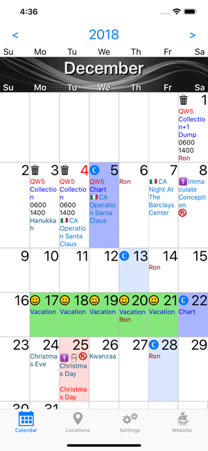 Dsny Chart Calendar Iphone