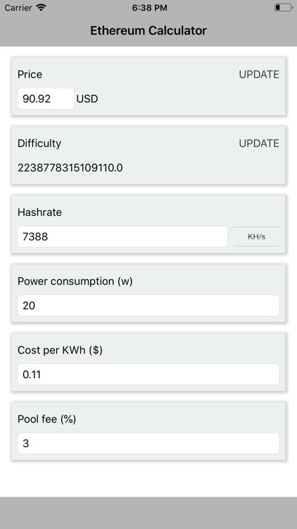 Ethereum Calc