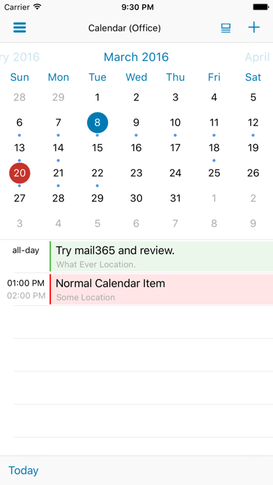 mail365 - Email, Calendars, Tasks and Contacts for Outlook, Exchange and Office 365 Screenshot 3