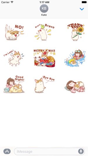 Girl And Cat Animated Sticker(圖2)-速報App