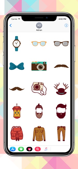 Hipster Stylish  Stickers(圖4)-速報App