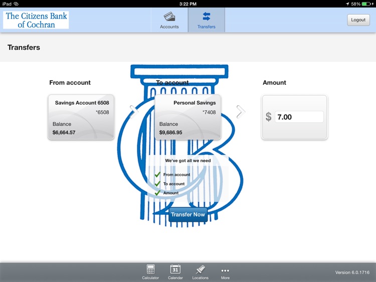Citizens Bank of Cochran for iPad screenshot-3