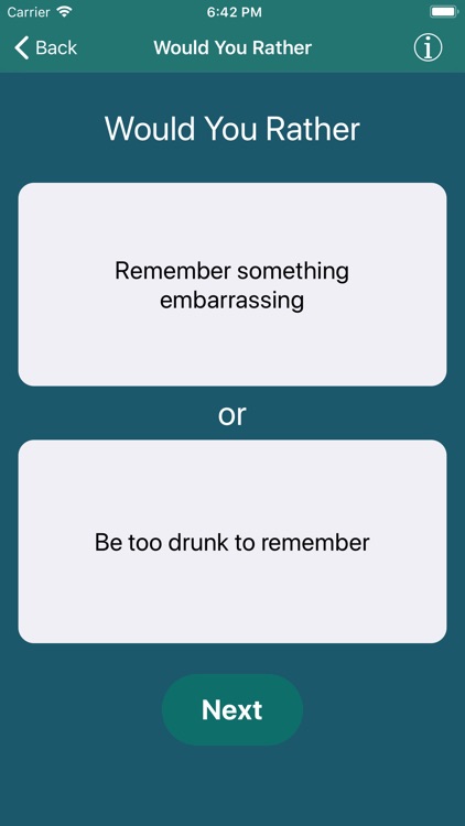 Would You Rather Drinking Game