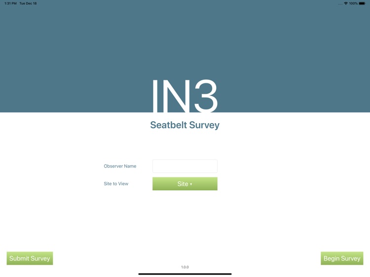 IN3 Seatbelt Survey