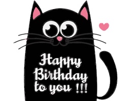 Cute Cat Birthday Stickers