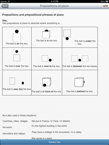 Screenshot #5 pour Prépositions anglais