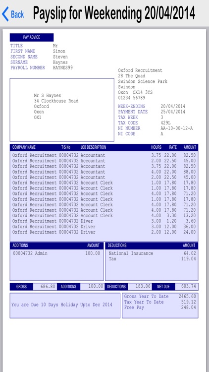 iTempaid Payslip by Oxford Software