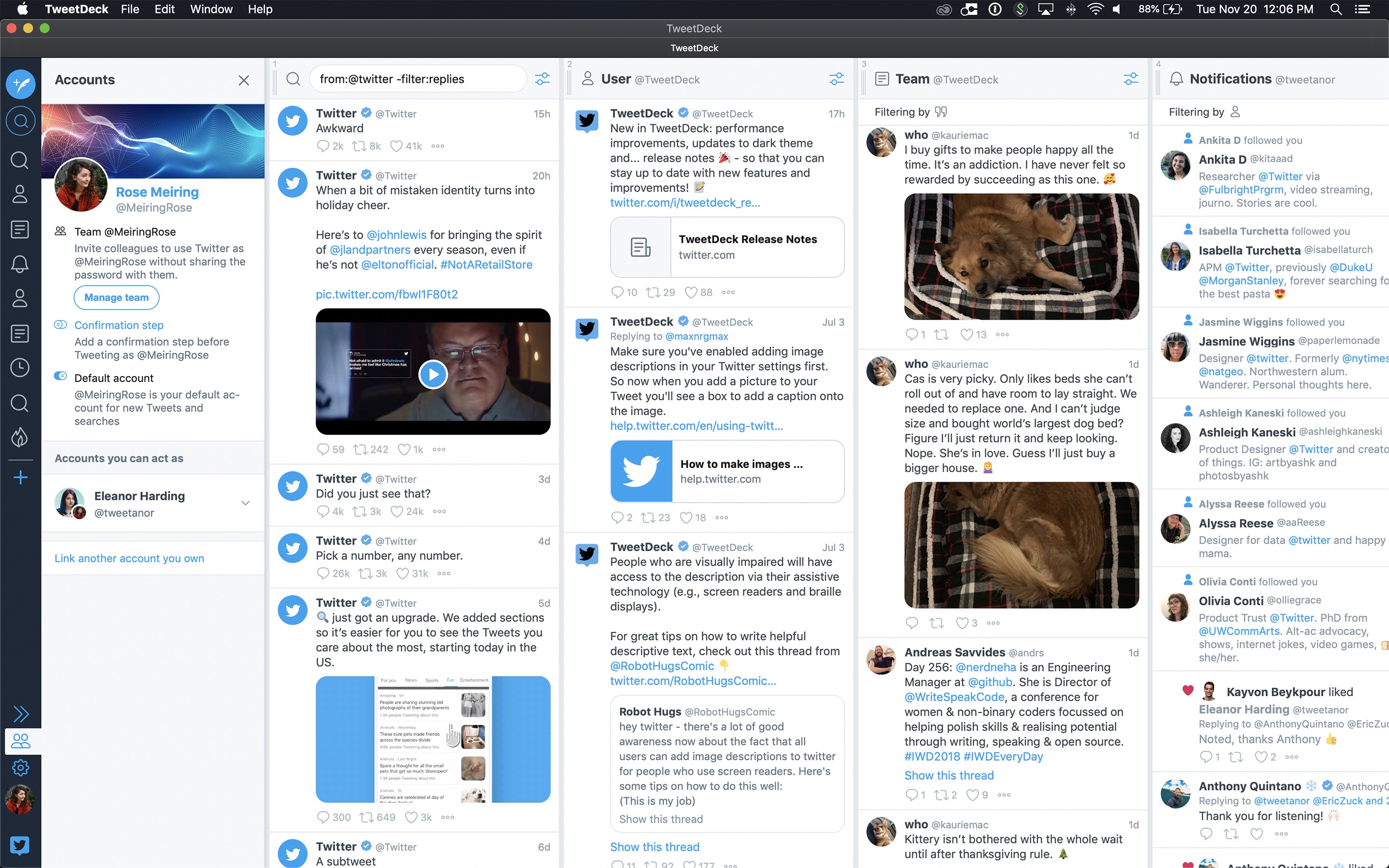 Screenshot do app TweetDeck by Twitter