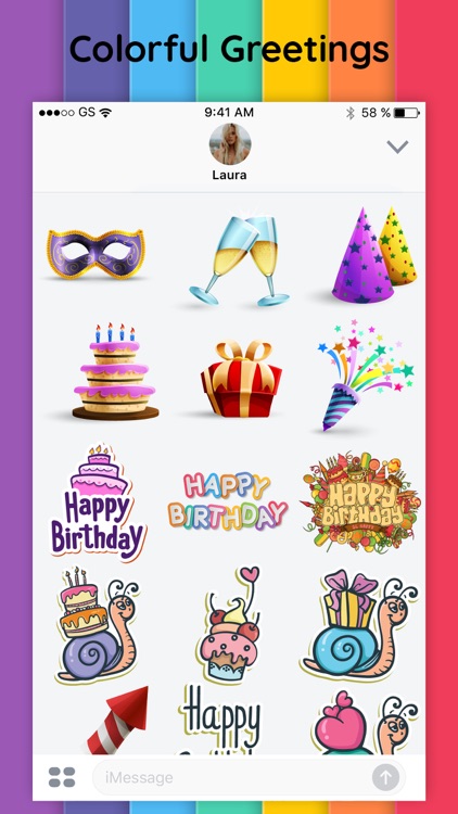 Birthday Party Wishes Stickers screenshot-3