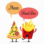 Pizza and French Fries Sticker