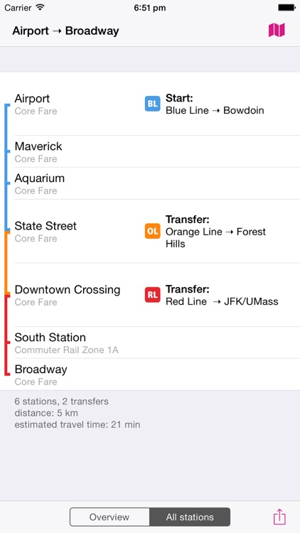 Boston Rail Map Lite screenshot-3