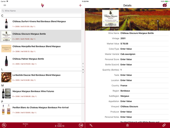Wine Cellar Database  - search and manage your delectable vino winery finder. Rate, track and share your wines screenshot