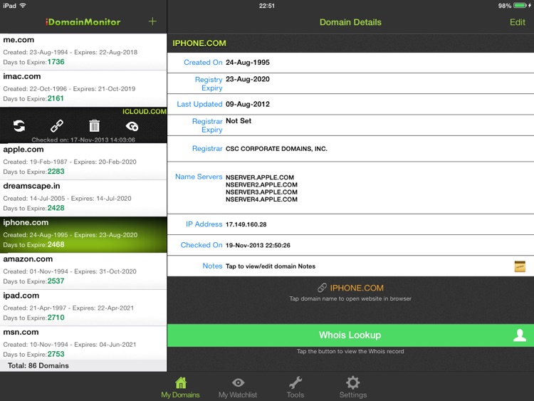 iDomain Monitor for iPad