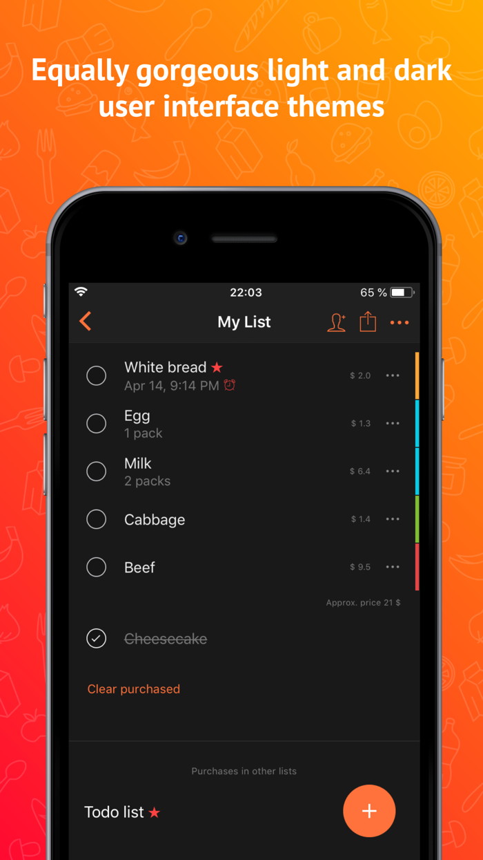 ChefList family shopping list