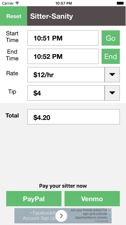 Sitter-Sanity:  Babysitter Cost Calculator