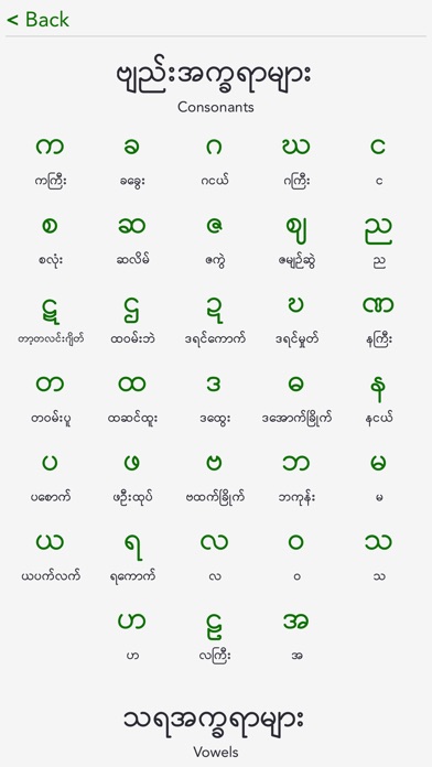 Myanmar Alphabet Kids screenshot 2