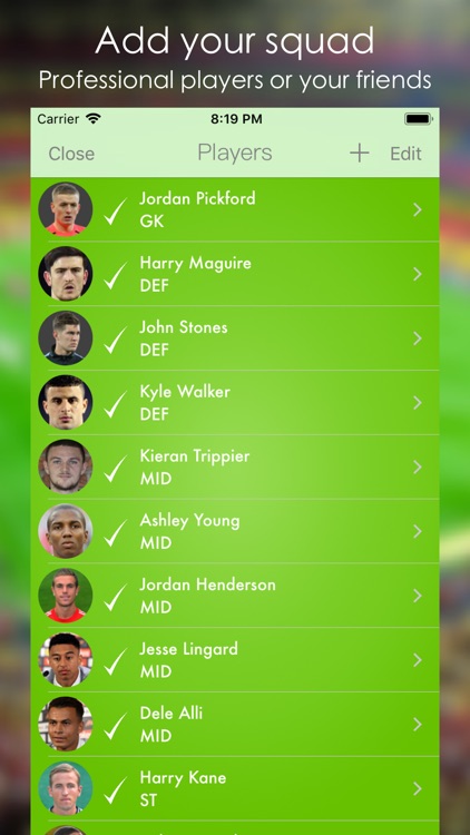 Lineup - Football Squad