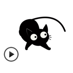 Black Cat Animated Sticker Gif