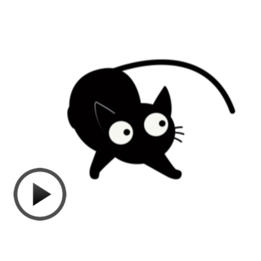 Black Cat Animated Sticker Gif icon