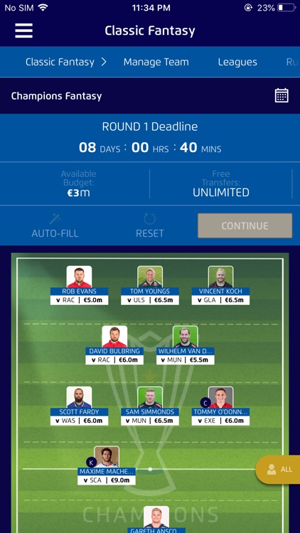 Champions Fantasy Rugby