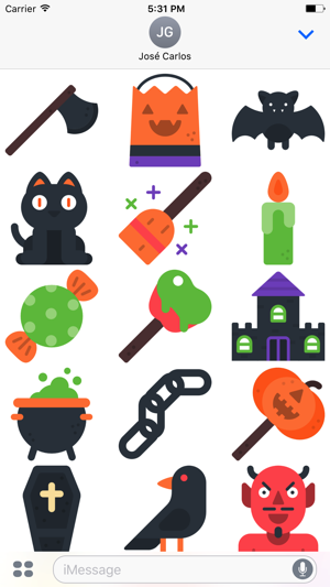 Halloween Flat Sticker Pack for iMessage