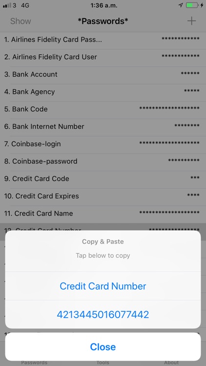 *Passwords* Copy & Paste